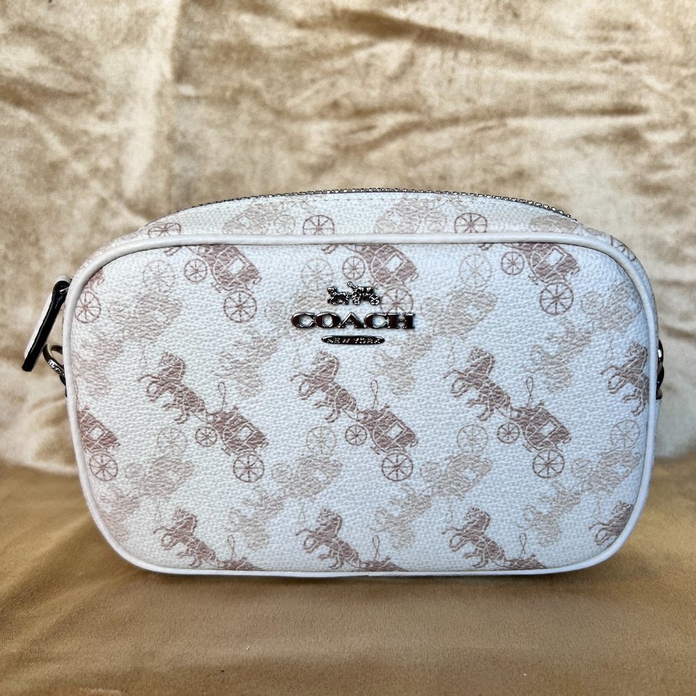 NWT Coach 78603 Convertible Belt Bag with Horse and Carriage Print on Cream Back